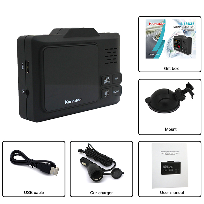 2.4 inch LED GPS Radar Detector